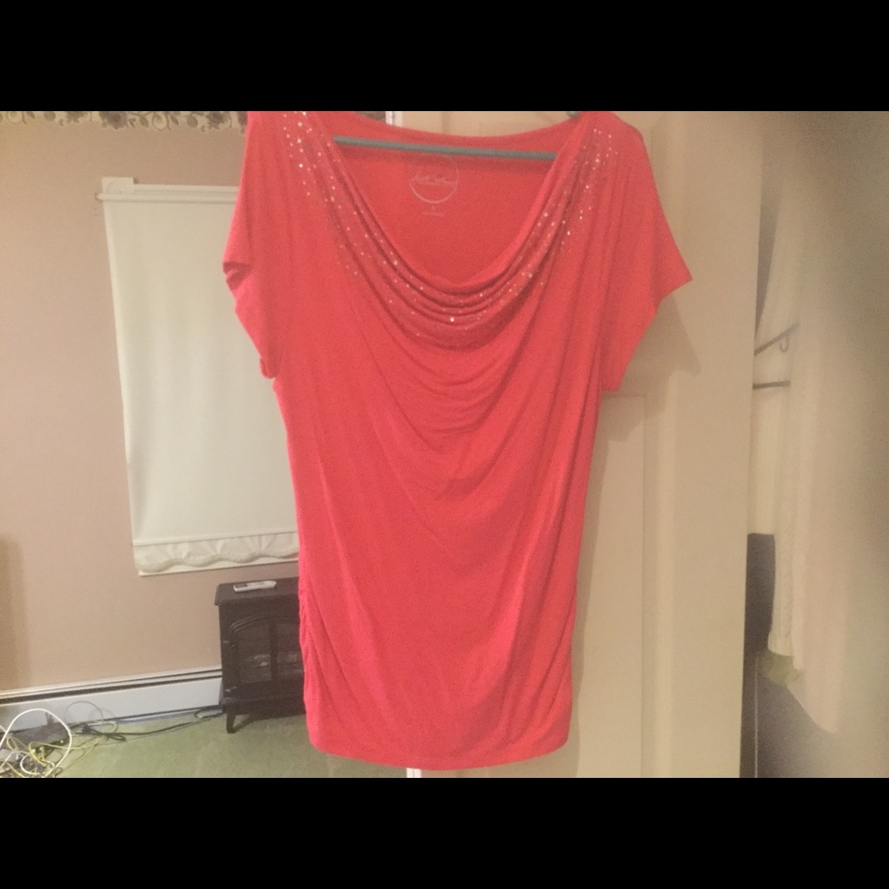 Inc Watemelon Top w rhinestones xl